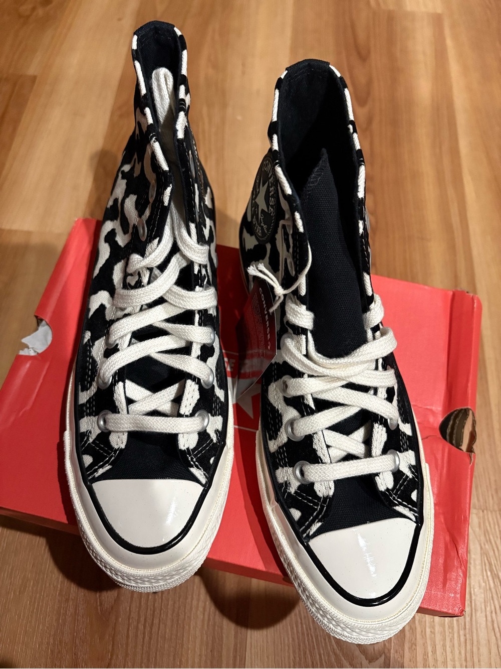 Converse Chuck 70 Hi Leopard Remix Black & White – Women’s 7 / Men’s 5 – NWT - Picture 4 of 12